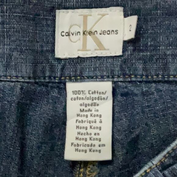 Calvin Klein Wide Leg Side Tie Denim Jeans 2 Boho 70s Look Festival Hippie EDM - Picture 12 of 12